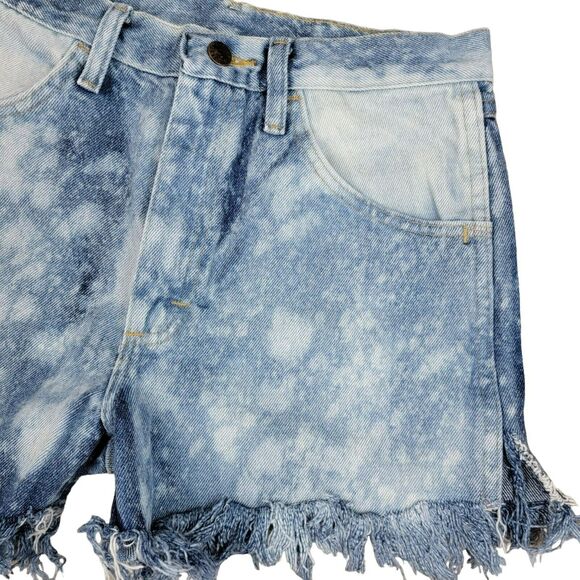 Rustler Jean Shorts Womens Sz 10 Blue Bleached 2.75" Denim Cut Off High Rise - Picture 3 of 7